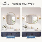 DUMOS 20" x 30" Oval Bathroom Mirror, Tempered Glass, Morden Vanity Mirror - Image 4