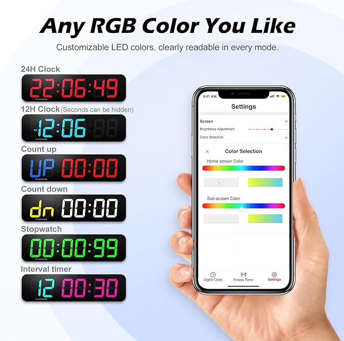 15.2" Large Digital Wall Clock - Image 4