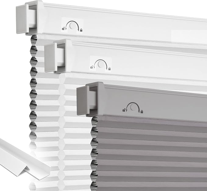 Grandekor No Drill No Tools Cordless Cellular Shades, UV Protection Privacy No by Grandekor