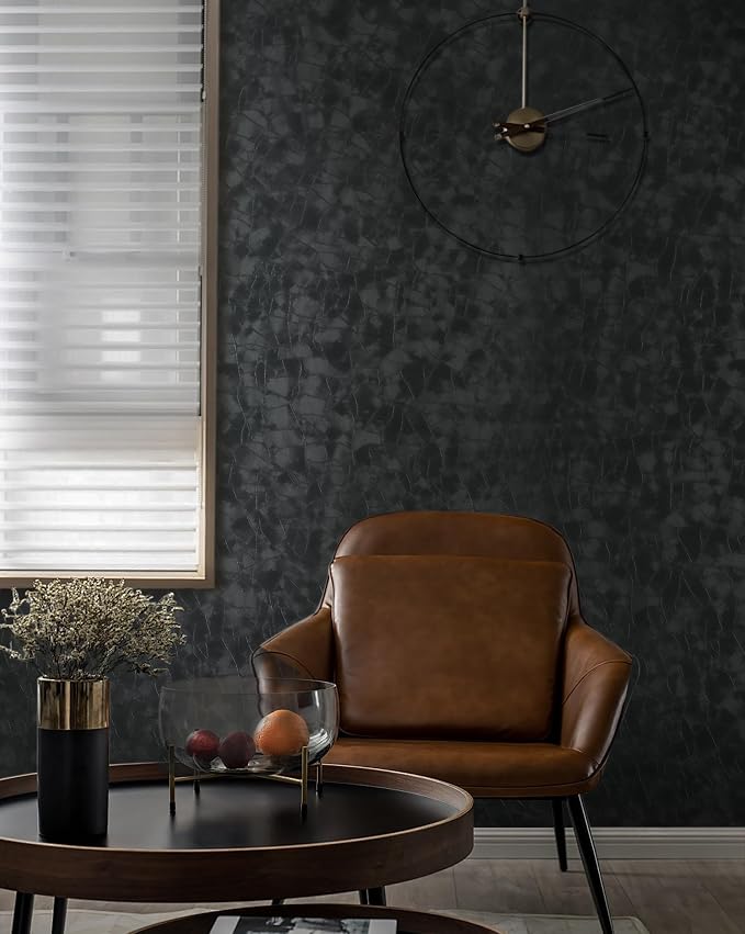 Yasinet Peel and Stick Wallpaper Black Removable Wallpaper Modern Black Contact - Image 5