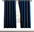 NICETOWN Moroccan Blue Full Shade Curtain Panels, Pair of Energy Smart & Noise by NICETOWN