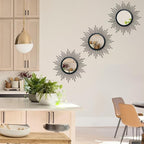 3 Set Black Mirrors for Wall Decor Metal Mirrors Small Mirror Sets Hanging - Image 4