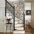 18"x236" Boho Cream/Brown Daisy Flower Peel and Stick Self Adhesive Wallpaper - Image 6