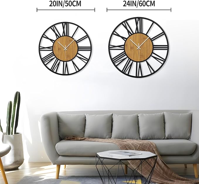 1st owned Wall Clocks for Living Room Decor, Round Silent Non Ticking, Modern - Image 3