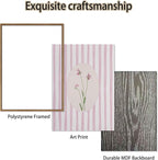 KISSFOX 3 Piece Floral Framed Wall Art Pink Wildflower Canvas Wall Art Flower - Image 4