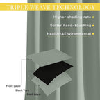 NICETOWN Blackout Sage Green Living Room Divider Curtain - Image 3