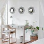3 Set Sunburst Mirrors for Wall Decorative Metal Mirrors Small Mirror Sets - Image 5