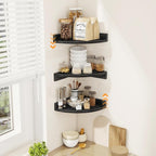 Corner Shelves 3-Pack for Bathroom & Kitchen, Space-Saving Floating Corner Wall - Image 2