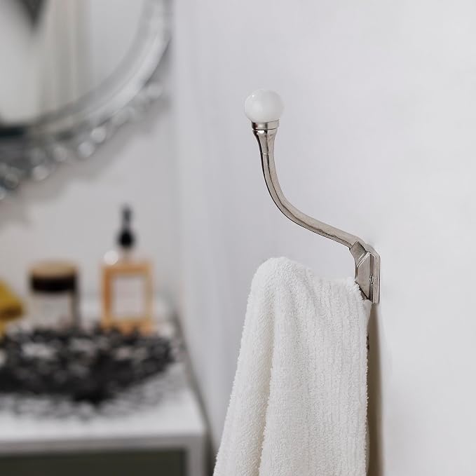 Indian Shelf 6 Pieces Exclusive Ceramic Heavy Duty Decorative Double Wall Hooks - Image 3