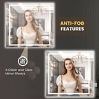 LOAAO 40"X40" LED Mirror for Bathroom, Lighted Bathroom Mirror - Image 4