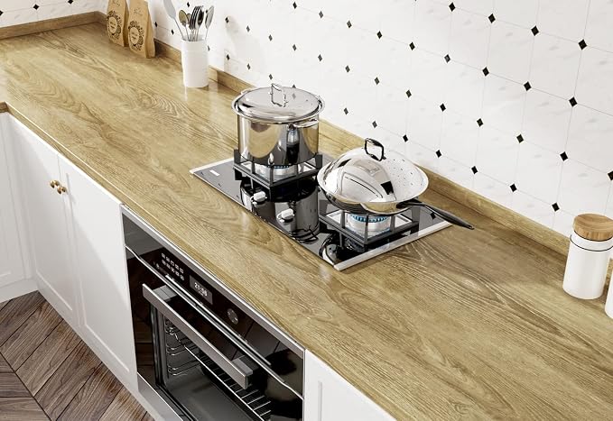 WESTICK Peel and Stick Countertops Kitchen Wood Contact Paper Waterproof Wood - Image 2