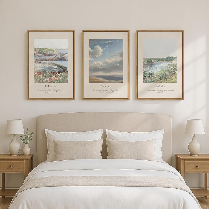Framed Christian Wall Art for Living Room, Vintage Psalm Scripture Wall Decor - Image 5