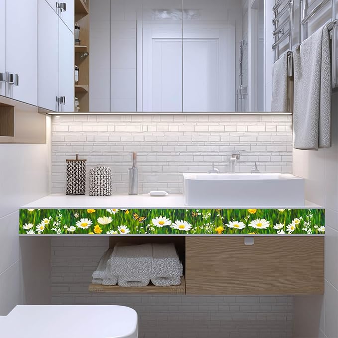 IVN Wallpaper Border Peel and Stick Decorative Wall Trim Self Adhesive Daisy - Image 8
