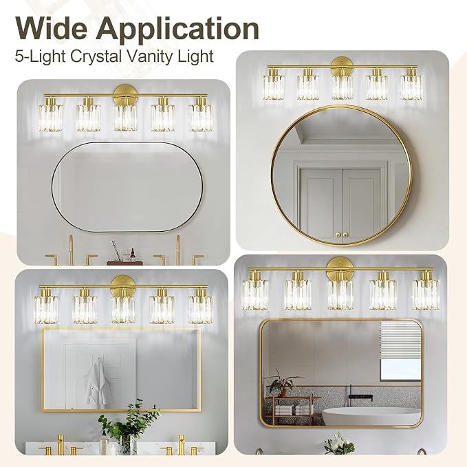 Crystal Bathroom Light Fixtures, Bathroom Lighting Fixtures Over Mirror - Image 6