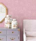 Pink Wallpaper Silk Embossed Floral Pink Contact Paper Peel and Stick Self - Image 2