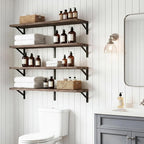 YGEOMER Floating Shelves for Wall, 35in Brown Wall Shelves for Living Room - Image 4