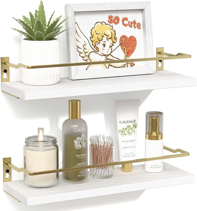 RICHER HOUSE Bathroom Shelves, Small Floating Wall Shelf by RicherHouse
