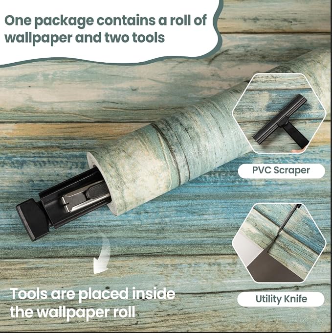 practicalWs Peel and Stick Wallpaper 17.7" x 236.2" Wood Wallpaper Wood Contact - Image 2