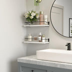 RICHER HOUSE White Bathroom Shelves, Small Floating Wall Mounted Shelf - Image 7