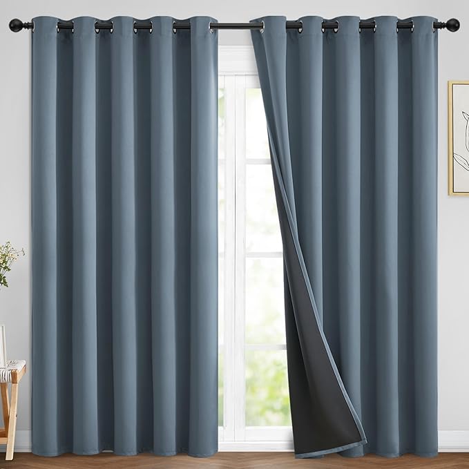 Yakamok 100% Blackout Lined Panels, Room Darkening Thermal Insulated Blackout by Yakamok