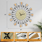 24 Inch Large Modern Wall Clock – Mid Century Sunburst Decorative Silent - Image 2