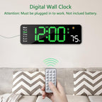 Digital Wall Clock with Remote Control, Large Display Plug in LED Digital Alarm - Image 5
