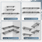 Jusgym 4 Pack Heavy Duty Garage Wall Shelving Set, Wall Mounted Garage Shelves - Image 6
