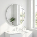 HARRITPURE Round Mirror 20" White Wall Mounted Circle Mirrors Vanity Mirror - Image 5