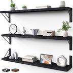 BAYKA Wall Mounted Floating Shelves, Wood Floating Wall Shelf by Bayka