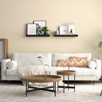 Boswillon Floating Shelves Wall Mounted Set of 2, Modern Black Wall Shelves - Image 5