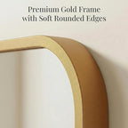24x36 Inch Matte Gold Bathroom Vanity Mirrors | Flush Mount Deep Set Metal Wall - Image 4
