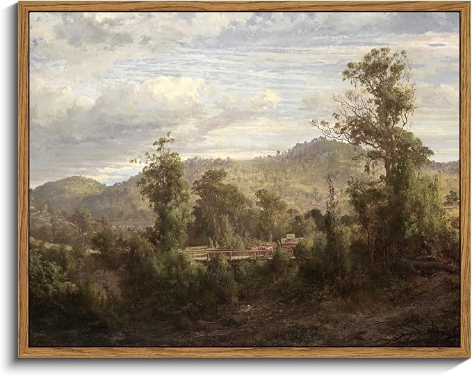 InSimSea Framed Canvas Wall Art Vintage Decor, Home Decor Retro Landscape Oil by InSimSeaArt