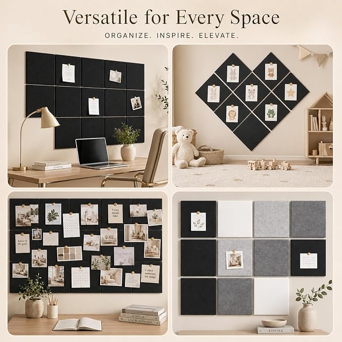 Large Cork Boards for Walls – 48" x 36" Self Adhesive Felt Wall Tiles - Image 6