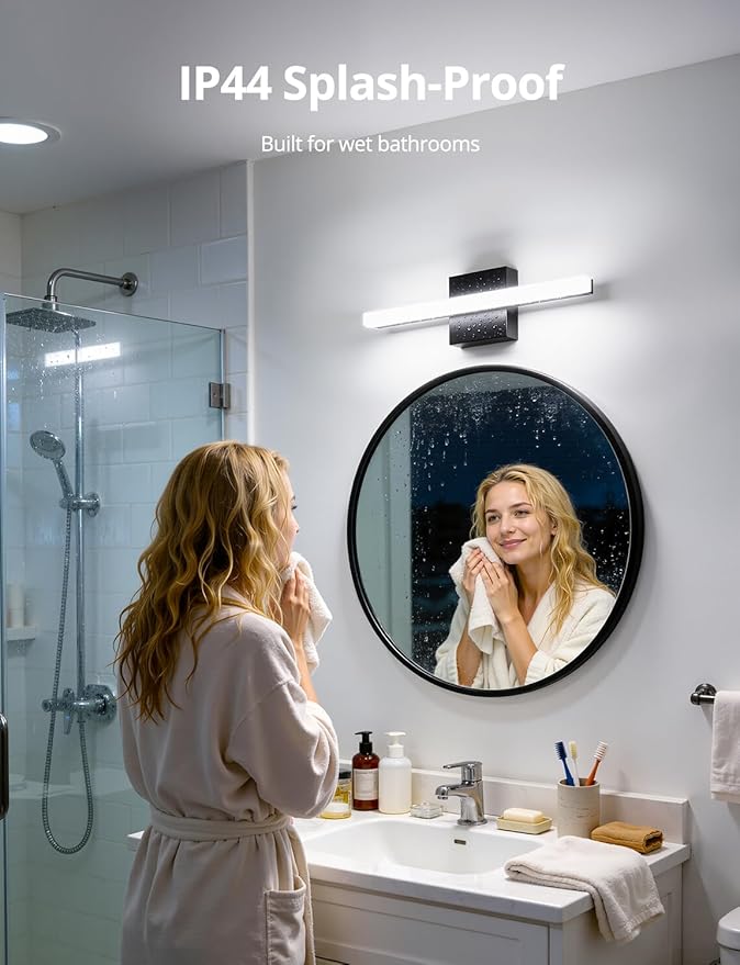 Combuh LED Bathroom Light Fixtures Over Mirror, 16 Inch 9W Black Vanity Light - Image 4