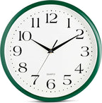 Bernhard Products Hunter Green Wall Clock Silent Non Ticking by BernhardProducts