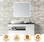 Peel and Stick Backsplash Tile Waterproof Removable PVC Wall Sticker 3D Faux - Image 8