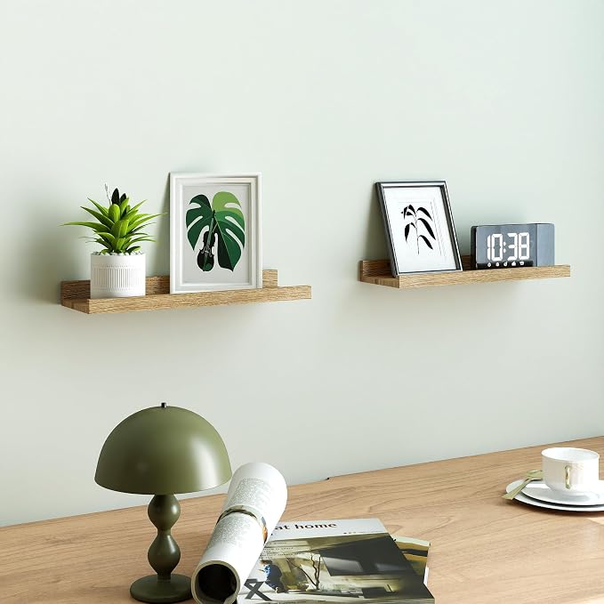 Floating Shelves for Wall Decor, Wall Mounted Wood Storage Shelf for Bedroom - Image 2