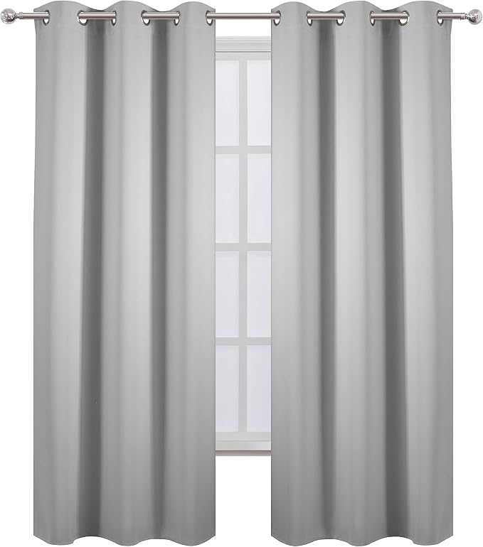 LEMOMO Blackout Curtains 42 x 95 inch/Light Grey Curtains Set of 2 - Image 2