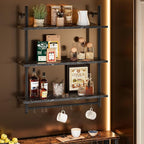 Bestier Floating Pipe Shelving, 31.5" Floating Kitchen Shelves Wall Mounted - Image 5