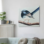 JolyWell Hand-Painted Bathroom bird wall artt, Sparrow canvas Wall Picture - Image 7