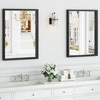 Syndra Black Wood Frame Bathroom Mirror, Waterproof Slim Deep Frame, - Image 2