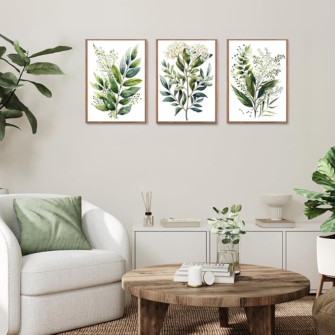 Bwodke Botanical Wall Art Plant Floral Watercolor Poster Canvas Prints Set of 3 - Image 6