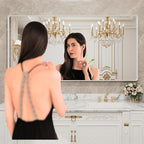 LOAAO 72x32 Inch White Metal Framed Bathroom Mirror - Image 2