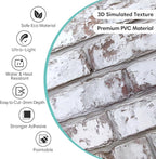Commomy 10 Pcs 3D Faux Brick Wall Panels -11.8"X11.8" Small Size PVC Grey - Image 4