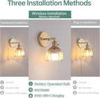 Shenmoyl Vintage Battery Operated Wall Sconce - Image 3