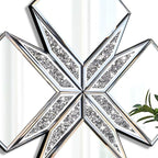 Crushed Diamond Decorative Mirror 22.25x22.25” Diamond Shape Glass Wall Mirror - Image 6