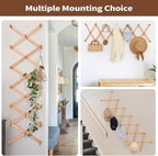 SCUNDA Wall Rack with 20 Hooks, Wooden Wall Expandable Coat Rack - Image 6