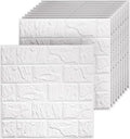 40 PCS 3D Wall Panels Peel and Stick Faux Foam 11.8"*11.8" White Brick Wallpaper by Umedol