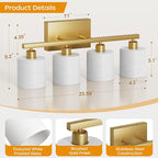 PARTPHONER Bathroom Light Fixtures, Bathroom Lighting Fixtures Over Mirror - Image 3