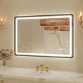 24x36 Inch Black Frame LED Bathroom Mirror by Unknown